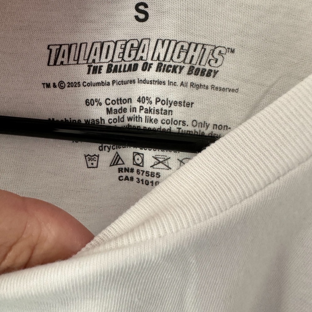 NEW Ricky Bobby Talladega Nights Movie White T-shirt Men's Small "If you're not - Picture 4 of 5